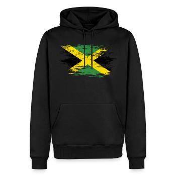 Drapeau de la Jamaïque utilisé - Sweat à capuche Premium bio Homme - noir - Devant - Nico (187cm)