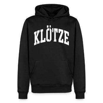 Journaux - Sweat à capuche Premium bio Homme - noir - Devant - Nico (187cm)