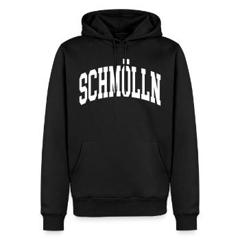 Schmölln - Männer Premium Bio Hoodie - Schwarz - Vorne - Nico (187cm)