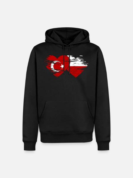 Turkey Poland Flag - Men’s Premium Organic Hoodie - black