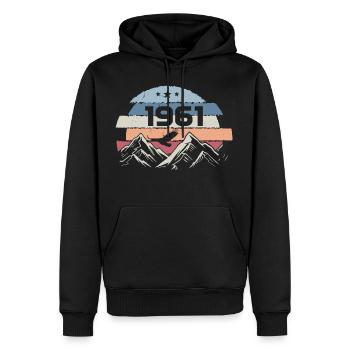 Original 1961 Jahrgang 1961 Geburtstag 1961 - Männer Premium Bio Hoodie - Schwarz - Vorne - Nico (187cm)
