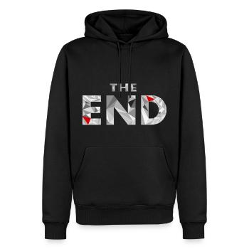 La fin - Sweat à capuche Premium bio Homme - noir - Devant - Nico (187cm)