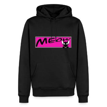 süße Katze MEOW Katzen Kater Miezekatze - Männer Premium Bio Hoodie - Schwarz - Vorne - Nico (187cm)