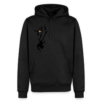Rock and Roar Guitar Solo - Sweat à capuche Premium bio Homme - noir - Devant - Nico (187cm)
