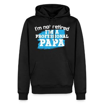 Rentner - Männer Premium Bio Hoodie - Schwarz - Vorne - Nico (187cm)