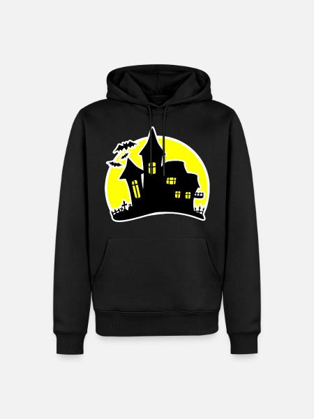 Maison d'Halloween Maison hantée - Sweat à capuche Premium bio Homme - noir