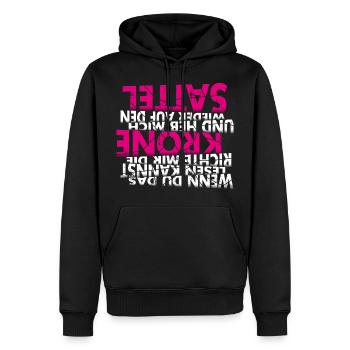 Cadeau de selle couronne couronne de vélo - Sweat à capuche Premium bio Homme - noir - Devant - Nico (187cm)
