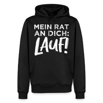 Sauer Streit Agressive Fatiguée - Mein Rat: Run! - Sweat à capuche Premium bio Homme - noir - Devant - Nico (187cm)