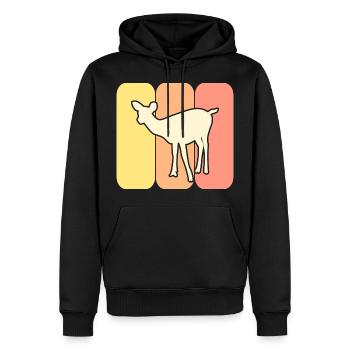 Chevreuil sauvage - Sweat à capuche Premium bio Homme - noir - Devant - Nico (187cm)