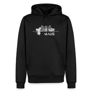 Stadtmaus Skyline Geschenkidee - Männer Premium Bio Hoodie - Schwarz - Vorne - Nico (187cm)