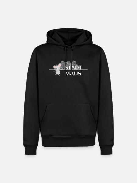 Stadtmaus Skyline Geschenkidee - Männer Premium Bio Hoodie - Schwarz