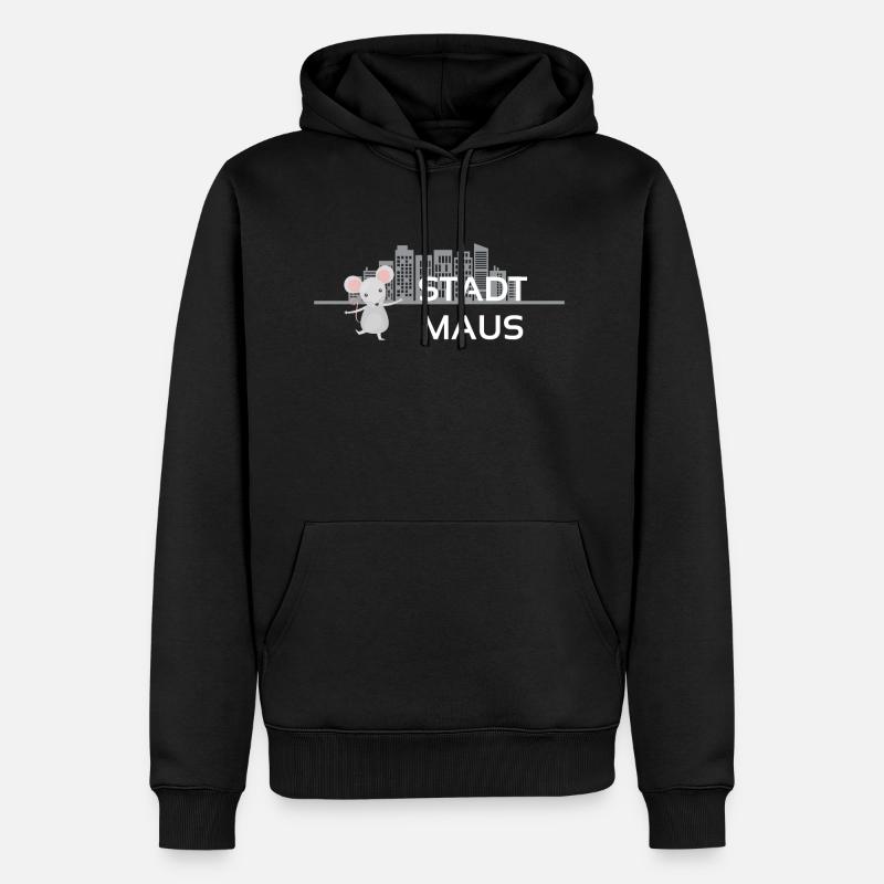 Stadtmaus Skyline Geschenkidee - Männer Premium Bio Hoodie - Schwarz