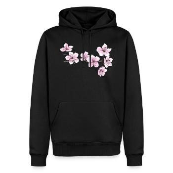 Cherry blossoms - Men’s Premium Organic Hoodie - black - Front - Nico (187cm)