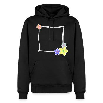 Modèle de cadre photo fleurs décoration cadre - Sweat à capuche Premium bio Homme - noir - Devant - Nico (187cm)