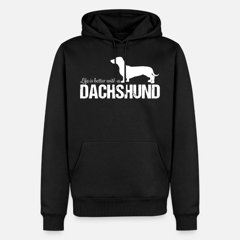 Dackel Dachshund Geschenkidee - Sweat à capuche Premium bio Homme - noir