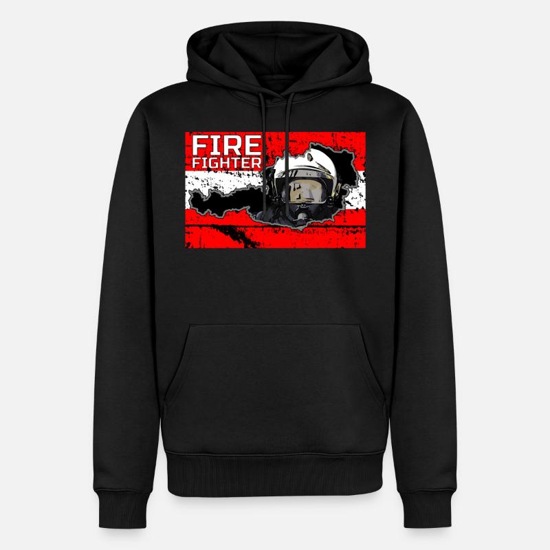Austrian Firefighter TWO - Männer Premium Bio Hoodie - Schwarz