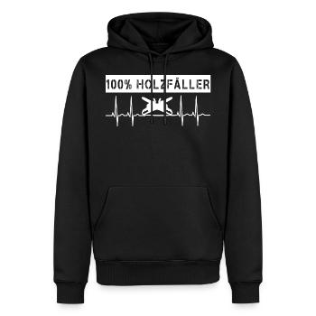 Forstwirt Holzfäller Waldarbeiter Förster Sprüche - Männer Premium Bio Hoodie - Schwarz - Vorne - Nico (187cm)