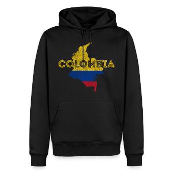 Forme et drapeau de la Colombie - Sweat à capuche Premium bio Homme - noir - Devant - Nico (187cm)