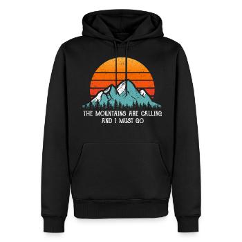 Camping Berge Retro Vintage Spruch Geschenk Shirt - Männer Premium Bio Hoodie - Schwarz - Vorne - Nico (187cm)
