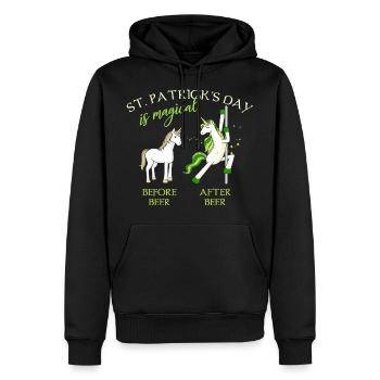 St. Patricks Day is magical Einhorn Bier Lustig - Sweat à capuche Premium bio Homme - noir - Devant - Nico (187cm)