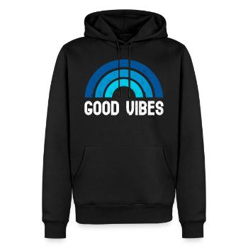 Great Vibes Good Life - Männer Premium Bio Hoodie - Schwarz - Vorne - Nico (187cm)