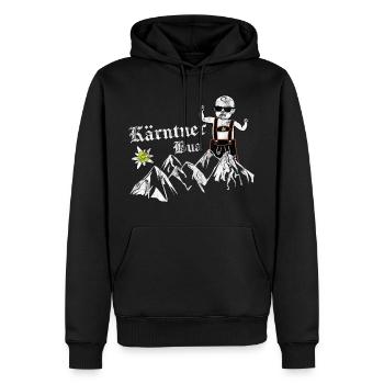 Kärnten Seen Kärntner Nudel Bua Lausbua Geschenk - Männer Premium Bio Hoodie - Schwarz - Vorne - Nico (187cm)