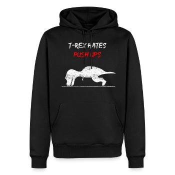T-Rex a des pompes - Sweat à capuche Premium bio Homme - noir - Devant - Nico (187cm)