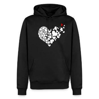 Coeur de coeur - Sweat à capuche Premium bio Homme - noir - Devant - Nico (187cm)