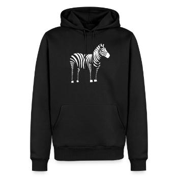 Zebra - Männer Premium Bio Hoodie - Schwarz - Vorne - Nico (187cm)