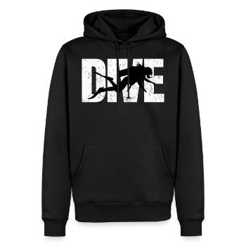 Dive Taucher Typografie Tauchen Geschenk - Männer Premium Bio Hoodie - Schwarz - Vorne - Nico (187cm)
