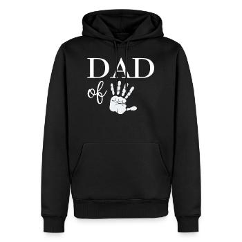 Papa de cinq ans - Sweat à capuche Premium bio Homme - noir - Devant - Nico (187cm)