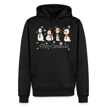 Schneemänner Schneeflocke Frohe Weihnachten 2020 - Männer Premium Bio Hoodie - Schwarz - Vorne - Nico (187cm)
