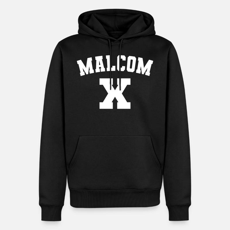 MALCOM X Black History - Männer Premium Bio Hoodie - Schwarz