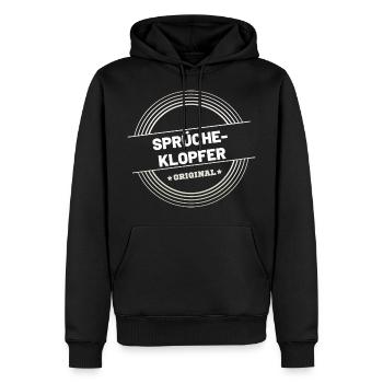 Sprücheklopfer - Männer Premium Bio Hoodie - Schwarz - Vorne - Nico (187cm)