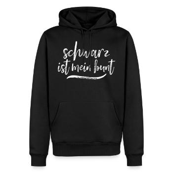 Schwarz ist mein Bunt Lieblingsfarbe Farbe Dunkel - Männer Premium Bio Hoodie - Schwarz - Vorne - Nico (187cm)