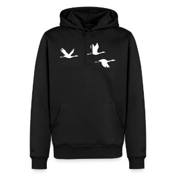 Fliegende Gänse Gans Zugvögel Graugans Geschenk - Männer Premium Bio Hoodie - Schwarz - Vorne - Nico (187cm)