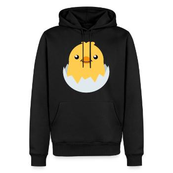 Piep Küken Ostern Ente Huhn Hühnchen Ei Osterei - Männer Premium Bio Hoodie - Schwarz - Vorne - Nico (187cm)