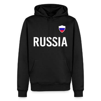 Drapeau de football Russie Soccer Russia - Sweat à capuche Premium bio Homme - noir - Devant - Nico (187cm)
