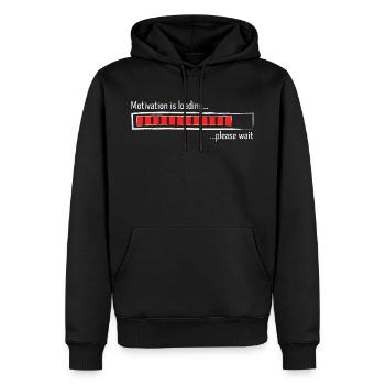 Loading bar motivation is loading sayings - Men’s Premium Organic Hoodie - black - Front - Nico (187cm)
