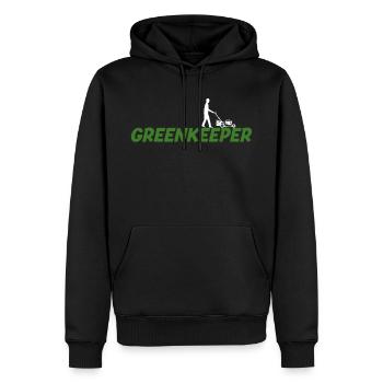 Greenkeeper Rasenmäher Gärtner Geschenkidee - Männer Premium Bio Hoodie - Schwarz - Vorne - Nico (187cm)