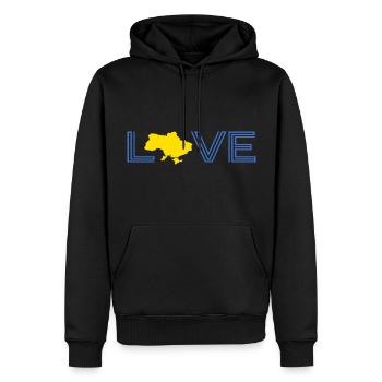 UKRAINE "ukraine" slava ukraini Kornkammer - Männer Premium Bio Hoodie - Schwarz - Vorne - Nico (187cm)