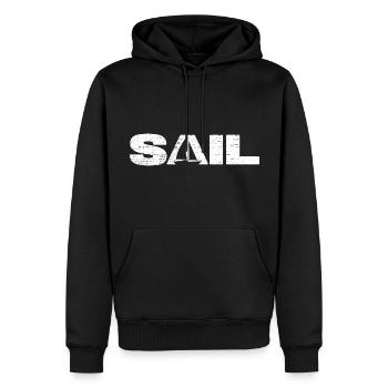 sailing sailboat ahoy skipper sailing trip - Men’s Premium Organic Hoodie - black - Front - Nico (187cm)
