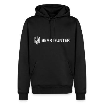 UKRAINE slava ukraini support kiew "bärenjagd" - Männer Premium Bio Hoodie - Schwarz - Vorne - Nico (187cm)