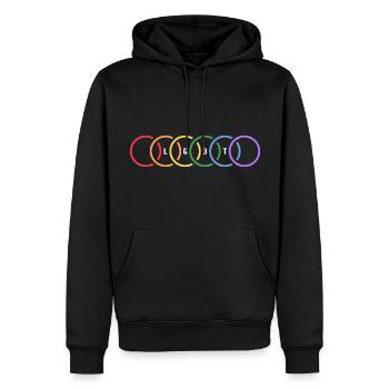lgbt identität regenbogen human - Männer Premium Bio Hoodie - Schwarz - Vorne - Nico (187cm)