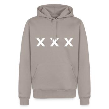 Bowling Bowling ball Strike "XXX" Striker - Men’s Premium Organic Hoodie - taupe - Front - Nico (187cm)