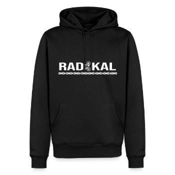 Fahrrad Rennrad Fahrradkette sattelfest bike-punk - Männer Premium Bio Hoodie - Schwarz - Vorne - Nico (187cm)