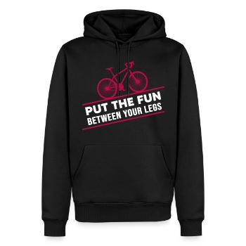 vélo vélo gravelbike vélo tour - Sweat à capuche Premium bio Homme - noir - Devant - Nico (187cm)