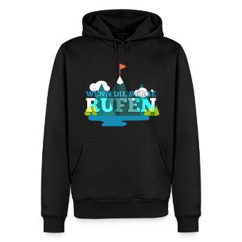 Wenn die Berge rufen Geschenk - Männer Premium Bio Hoodie - Schwarz - Vorne - Nico (187cm)