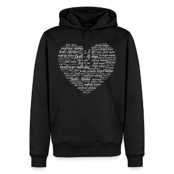 Beste Mama Herz Wortwolke Geschenk - Männer Premium Bio Hoodie - Schwarz - Vorne - Nico (187cm)