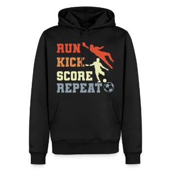 Fußballspieler Routine - Männer Premium Bio Hoodie - Schwarz - Vorne - Nico (187cm)